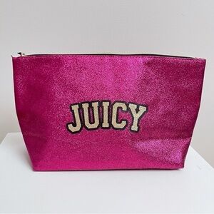 Juicy Couture Oversized Glitter Makeup Cosmetics Bag NWT